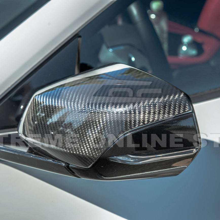 Corvette C8 DRY CARBON FIBER Upper Mirror Covers