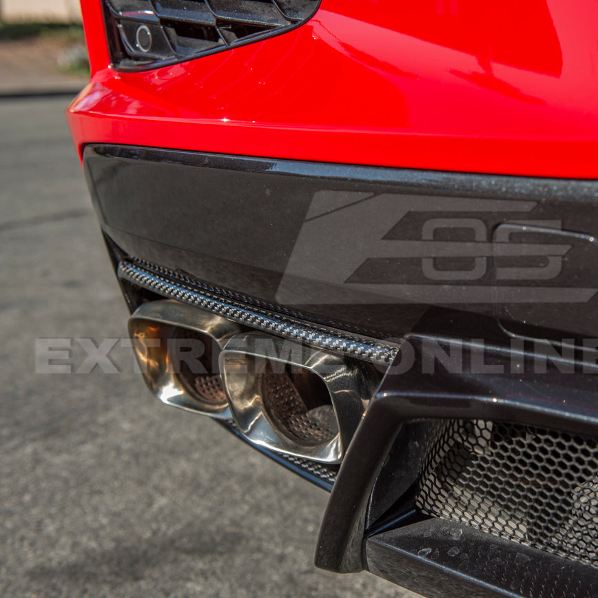 Corvette C8 DRY CARBON FIBER Rear Diffuser Exhaust Bezel