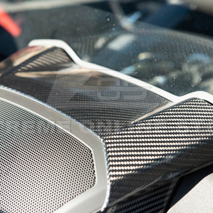 Corvette C8 DRY CARBON FIBER Upper Waterfall Speaker Cover