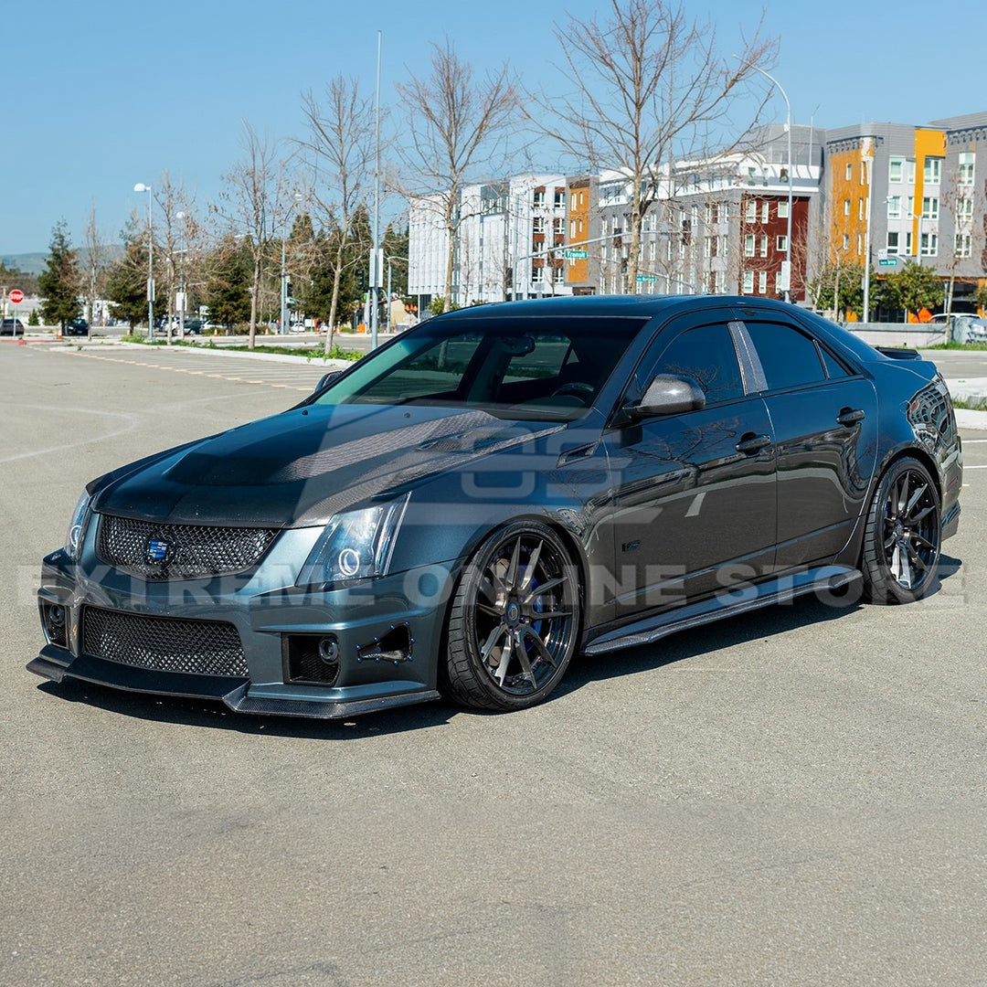 2003-08 Cadillac CTS-V | CARBON FIBER Package Front Lip Splitter &amp; Side Skirts
