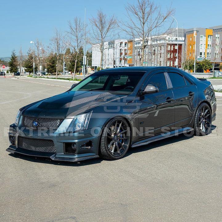 2003-08 Cadillac CTS-V | CARBON FIBER Package Front Lip Splitter &amp; Side Skirts