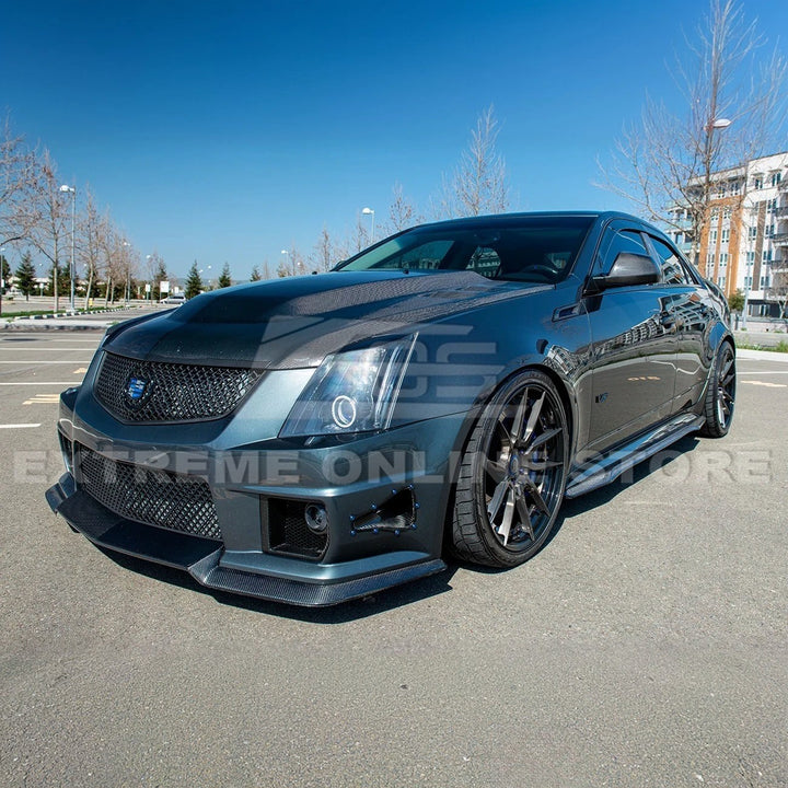 2003-08 Cadillac CTS-V | CARBON FIBER Package Front Lip Splitter &amp; Side Skirts