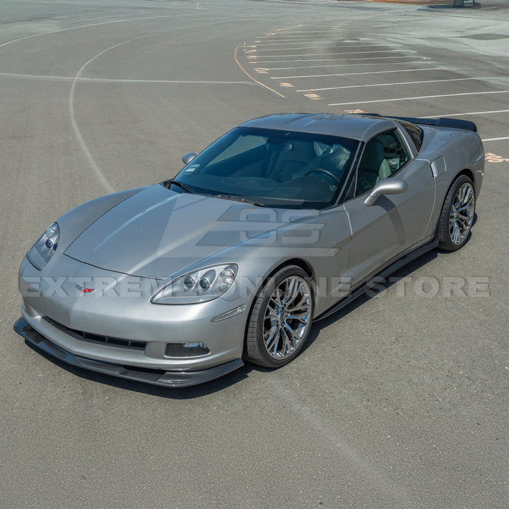 Corvette C6 Base Model Extended Front Splitter Lip &amp; Side Skirts Rocker Panels