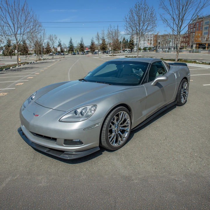 Corvette C6 Base Model Extended Front Splitter Lip &amp; Side Skirts Rocker Panels