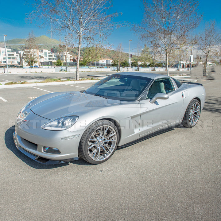 Corvette C6 Base | ZR1 Conversion Front Splitter Lip &amp; Side Skirts Rocker Panels