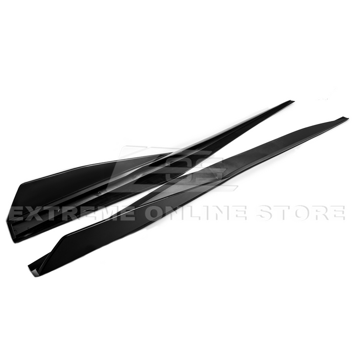 ZR1 Style Carbon Fiber Look Front Lip & Side Skirts Kit For 2020-2024 Corvette C8 (ABS Plastic)