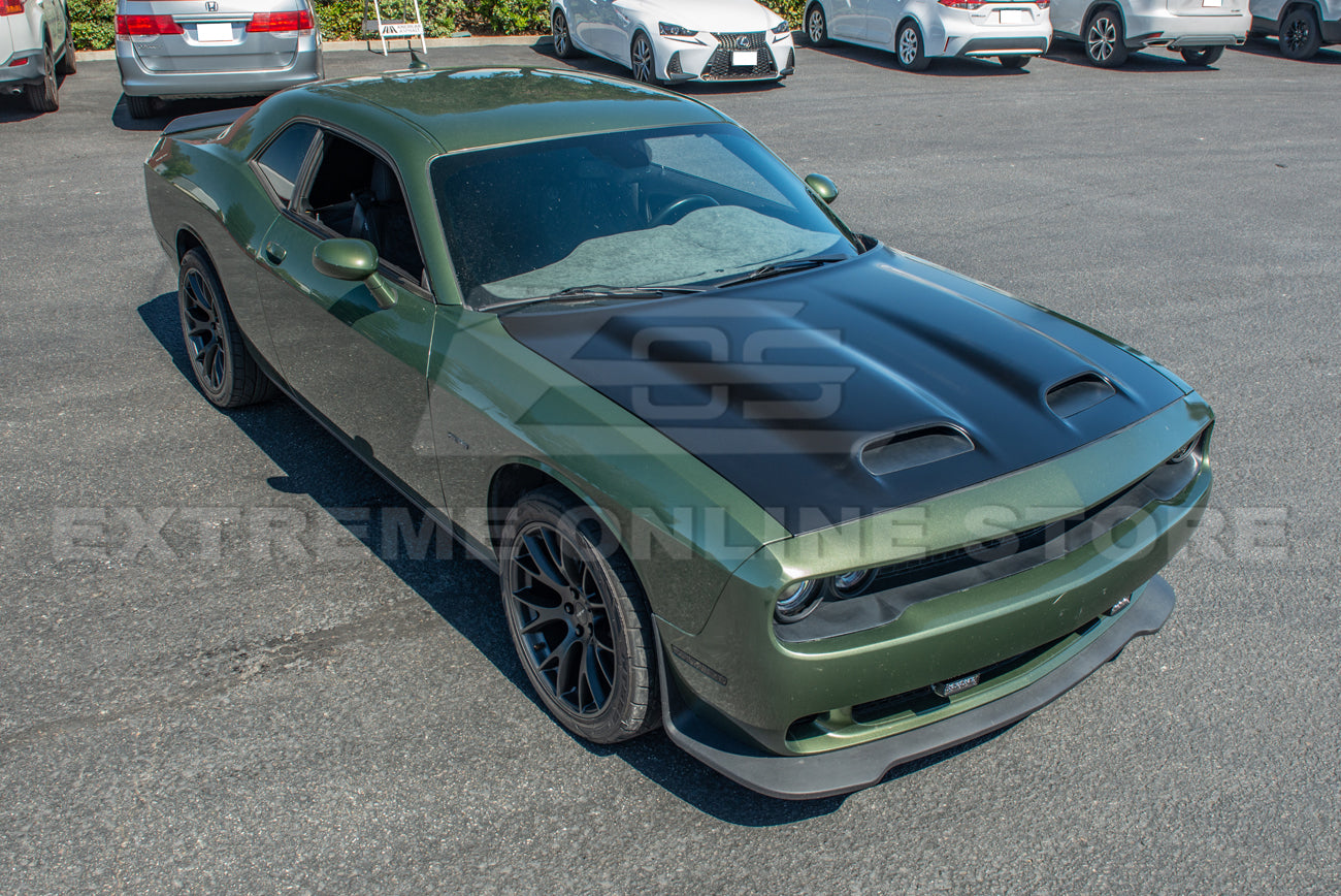 Advancetuning Demon Style Front Hood – Fits 2008-2023 Dodge Challenger Coupe 2-Door, Unpainted Aluminum, Direct-Fit Body Kit Panel