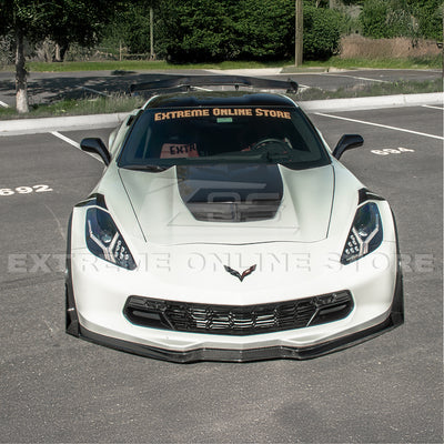 Corvette C7 Stage 3 Style Front Splitter Lip With Side Winglets