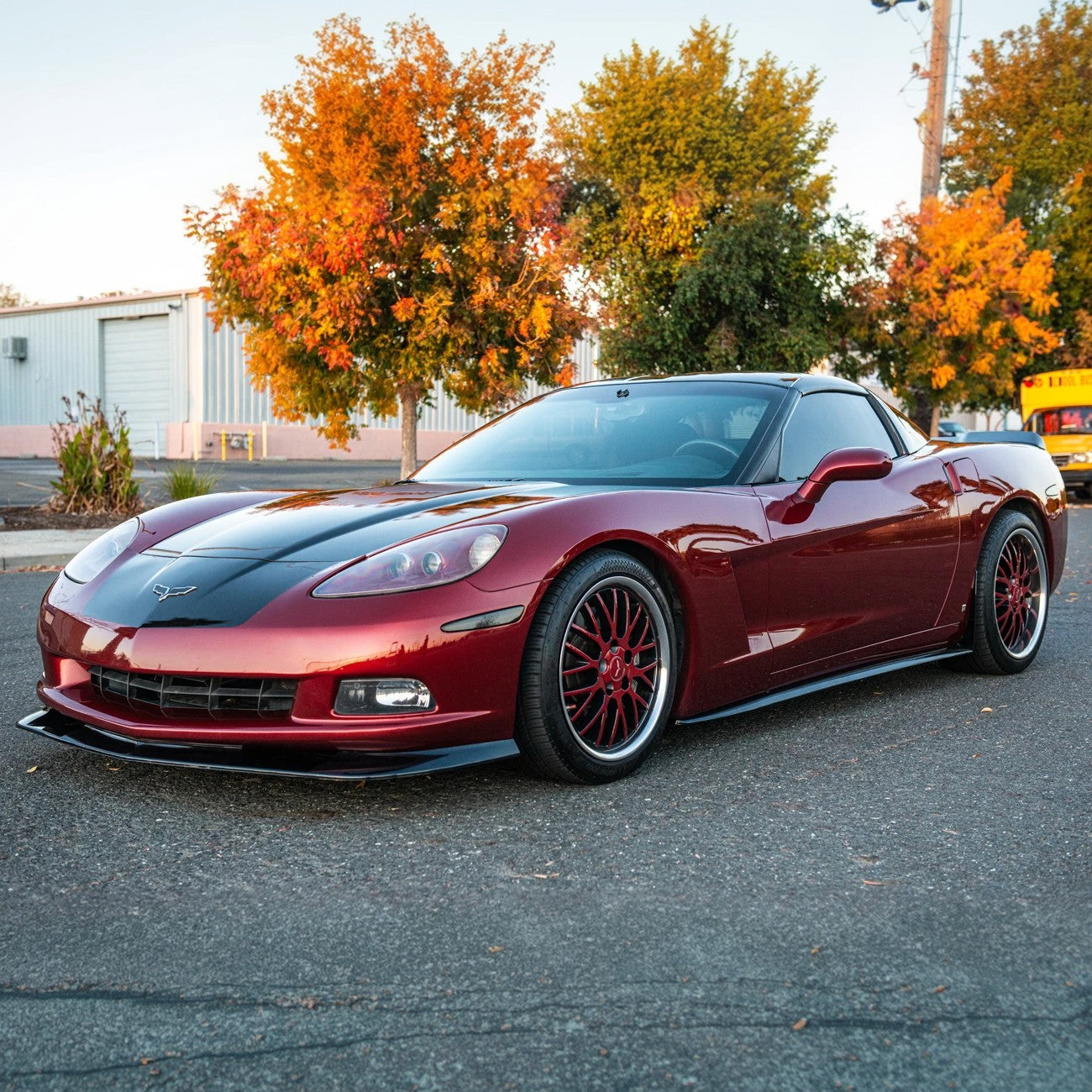 Corvette C6 Base Model Extended Front Splitter Lip & Side Skirts Rocker Panels
