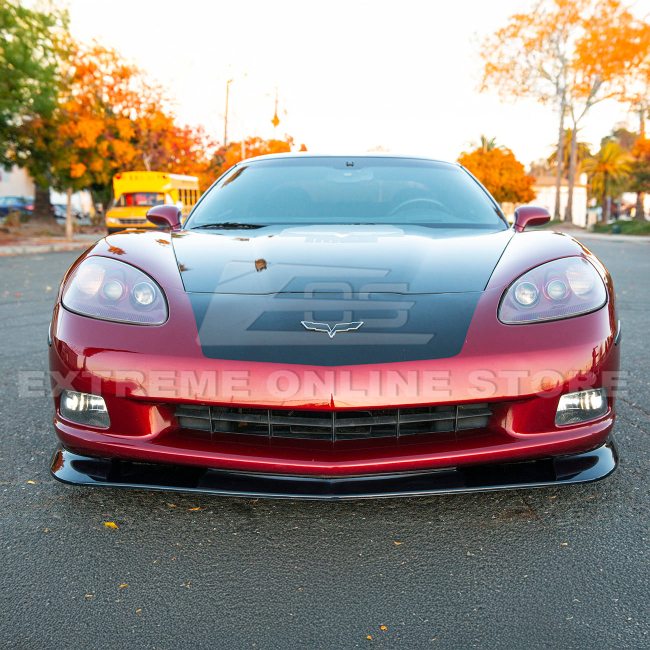 Corvette C6 Base Model Extended Front Splitter Lip & Side Skirts Rocker Panels