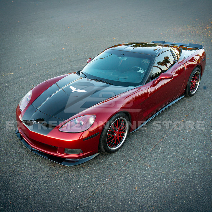 Corvette C6 Base Model Extended Front Splitter Lip &amp; Side Skirts Rocker Panels