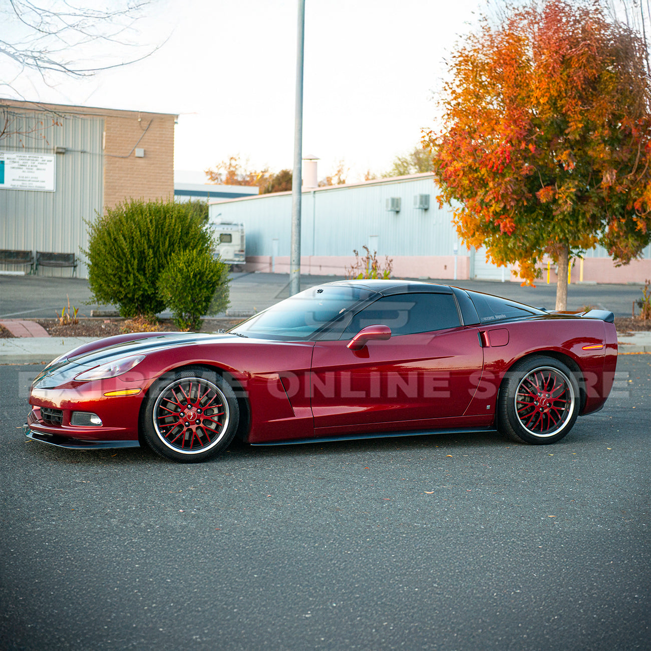 Corvette C6 Base Model Extended Front Splitter Lip & Side Skirts Rocker Panels