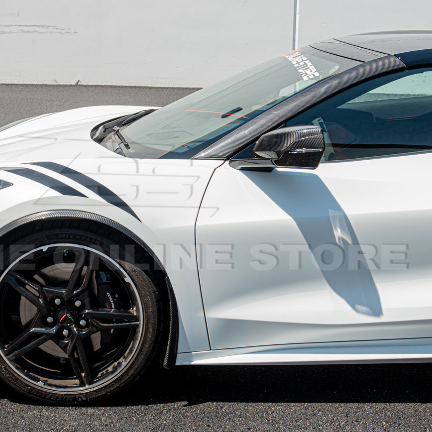 Corvette C8 DRY CARBON FIBER Lower Mirror Covers