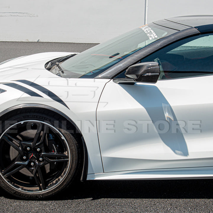 Corvette C8 DRY CARBON FIBER Lower Mirror Covers