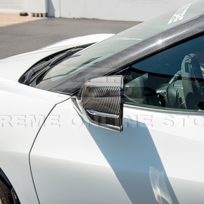 Corvette C8 DRY CARBON FIBER Lower Mirror Covers