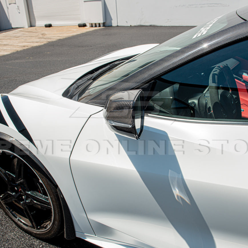 Corvette C8 DRY CARBON FIBER Lower Mirror Covers