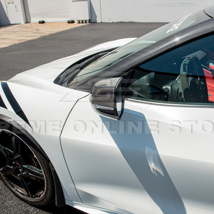 Corvette C8 DRY CARBON FIBER Lower Mirror Covers