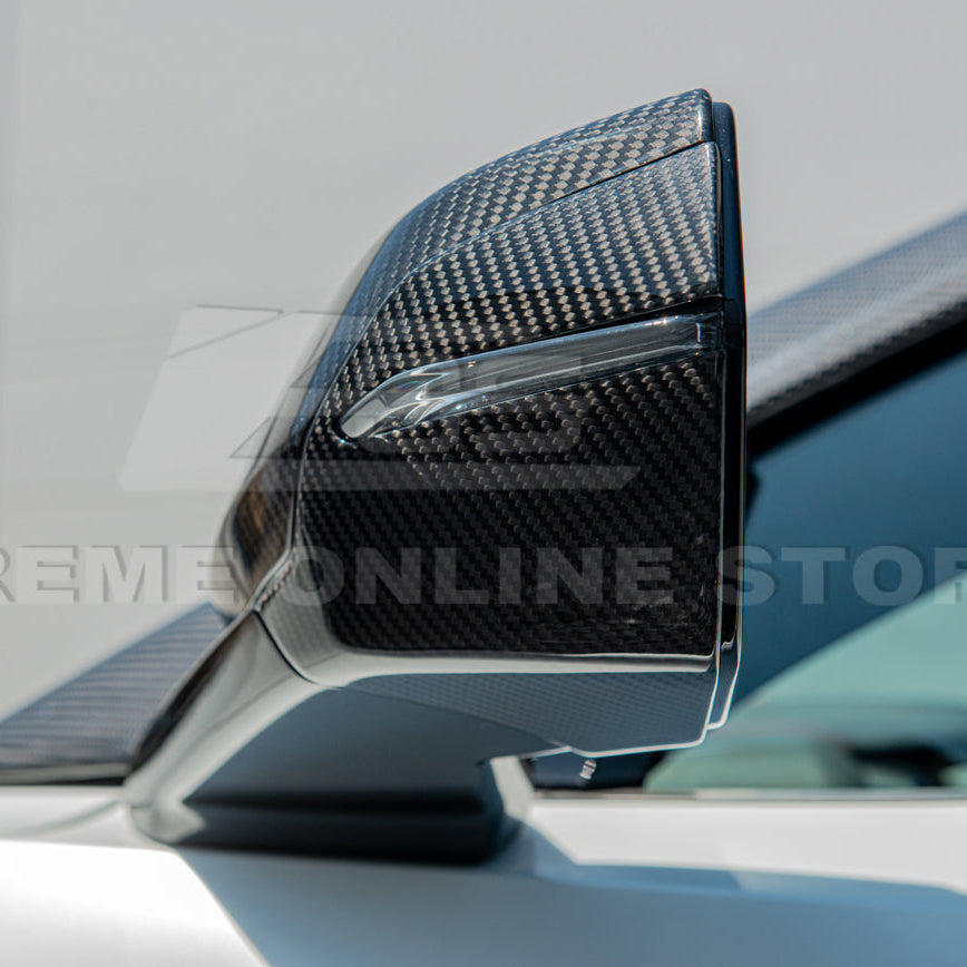 Corvette C8 DRY CARBON FIBER Lower Mirror Covers