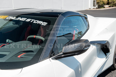 Chevrolet Corvette C8 Carbon Fiber Side Window A-Pillar Vent Cover Trim