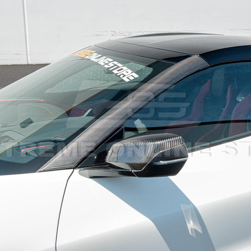 Chevrolet Corvette C8 DRY CARBON FIBER Side Window A-Pillar Cover