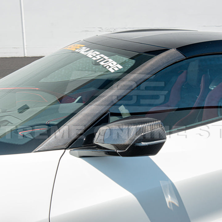 Chevrolet Corvette C8 DRY CARBON FIBER Side Window A-Pillar Cover