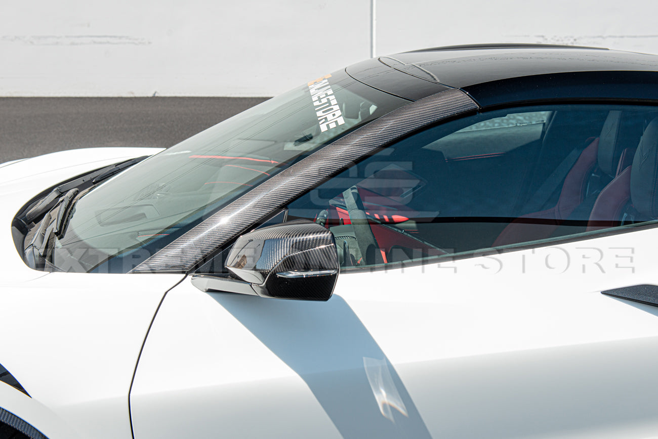 Chevrolet Corvette C8 Carbon Fiber Side Window A-Pillar Vent Cover Trim