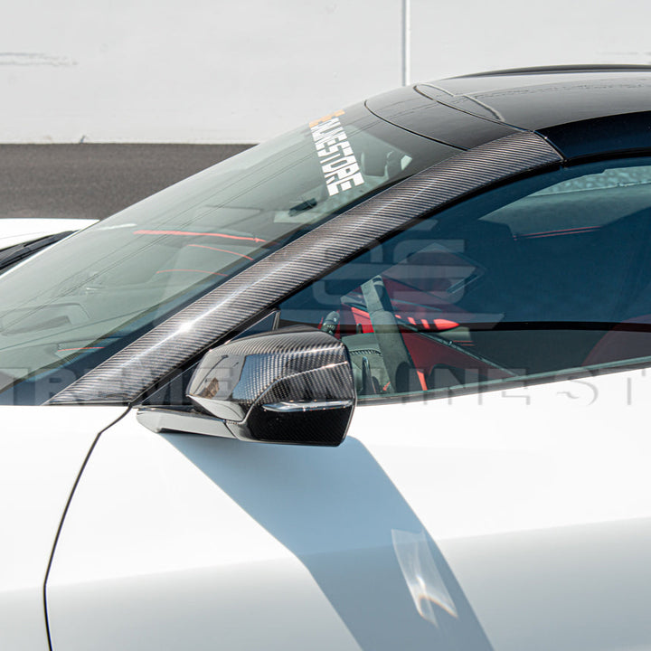 Chevrolet Corvette C8 DRY CARBON FIBER Side Window A-Pillar Cover