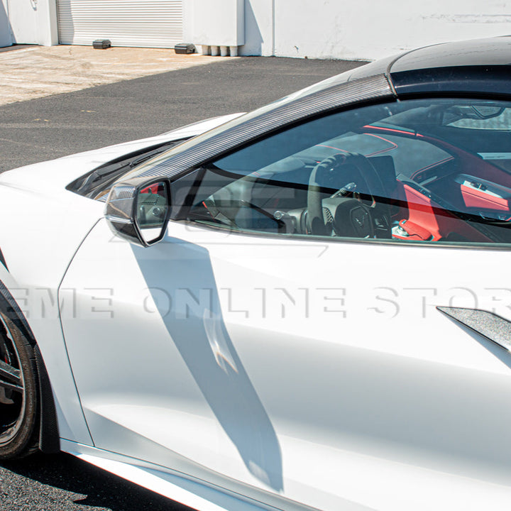 Chevrolet Corvette C8 DRY CARBON FIBER Side Window A-Pillar Cover