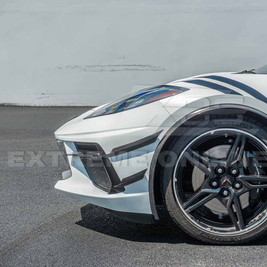 Corvette C8 DRY CARBON FIBER Side Canards Dive Plane