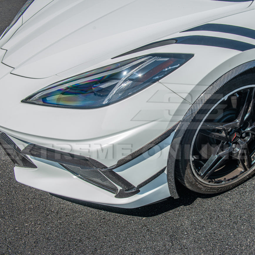 Corvette C8 DRY CARBON FIBER Side Canards Dive Plane
