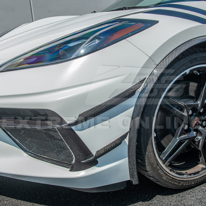 Corvette C8 DRY CARBON FIBER Side Canards Dive Plane