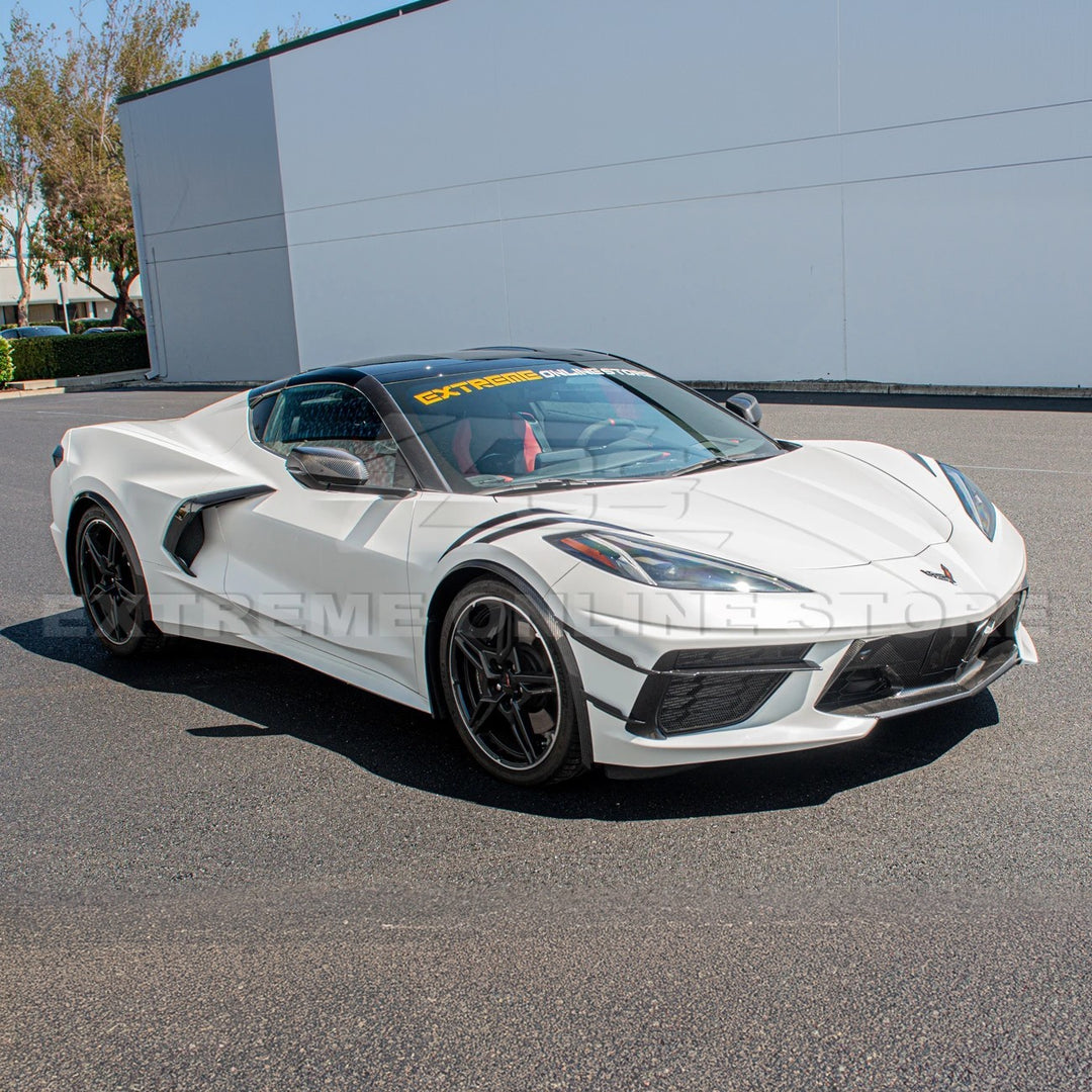 Corvette C8 DRY CARBON FIBER Side Canards Dive Plane