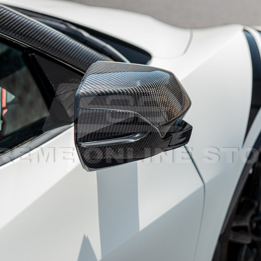Corvette C8 DRY CARBON FIBER Lower Mirror Covers
