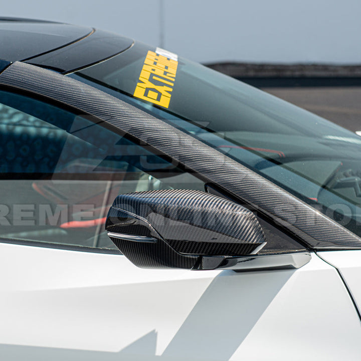 Chevrolet Corvette C8 DRY CARBON FIBER Side Window A-Pillar Cover