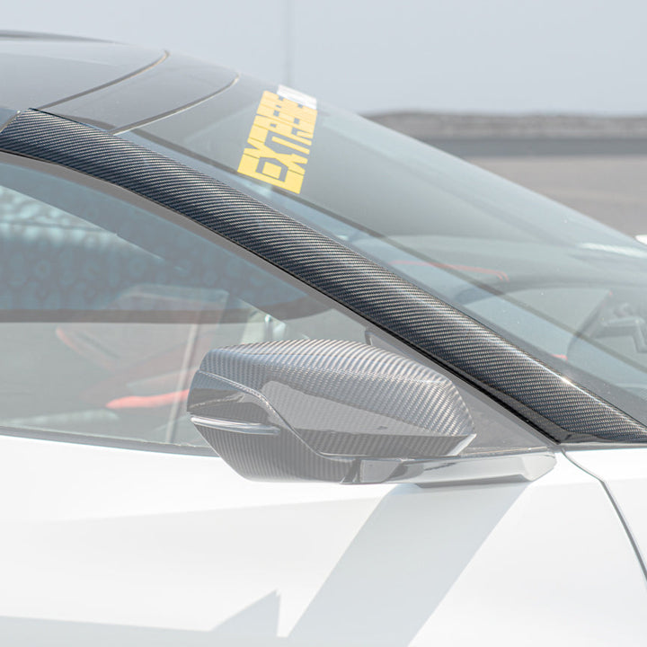 Chevrolet Corvette C8 DRY CARBON FIBER Side Window A-Pillar Cover