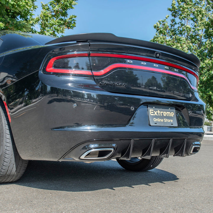 Dodge Charger Base SRT Style Rear Bumper Dual Exhaust Diffuser