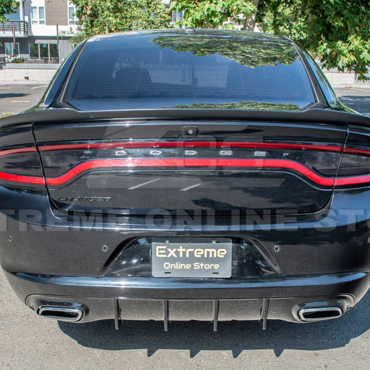 Dodge Charger Base SRT Style Rear Bumper Dual Exhaust Diffuser
