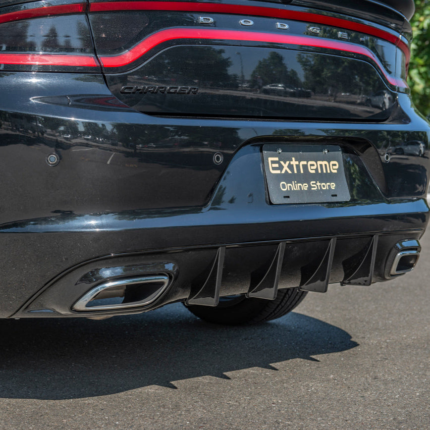 Dodge Charger Base SRT Style Rear Bumper Dual Exhaust Diffuser