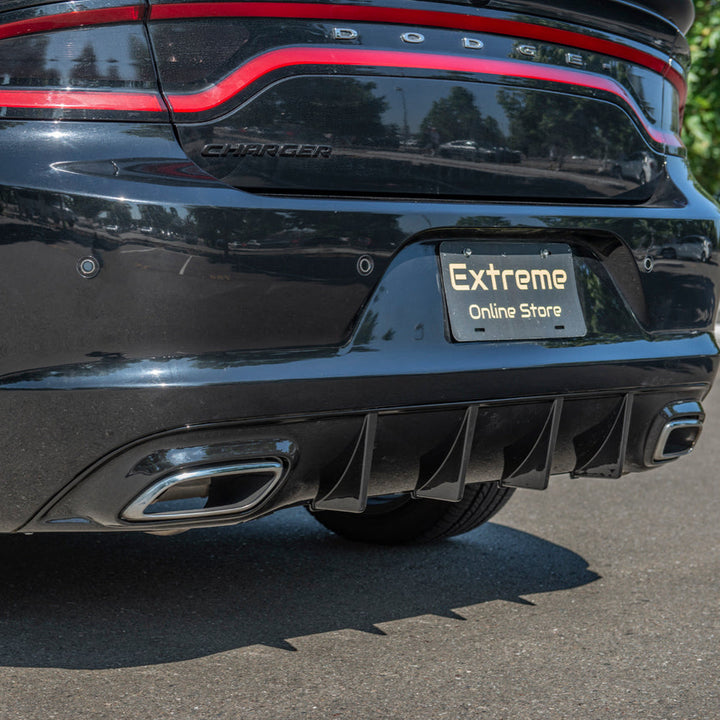 Dodge Charger Base SRT Style Rear Bumper Dual Exhaust Diffuser