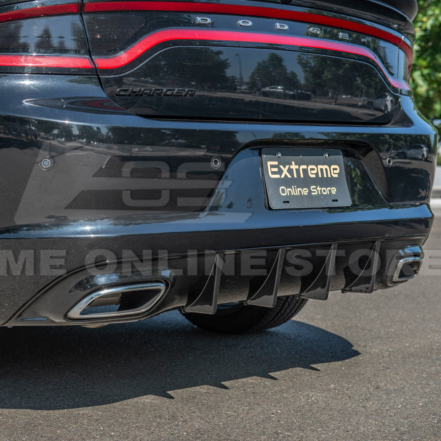 15-Up Dodge Charger Base Model SRT Rear Bumper Dual Exhaust Diffuser
