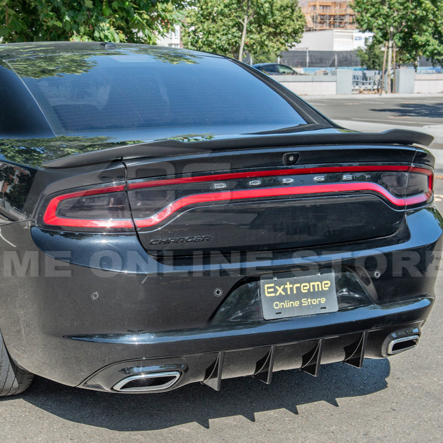 15-Up Dodge Charger Base Model SRT Rear Bumper Dual Exhaust Diffuser