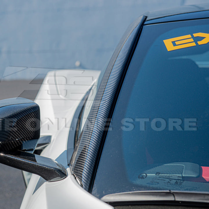 Chevrolet Corvette C8 DRY CARBON FIBER Side Window A-Pillar Cover