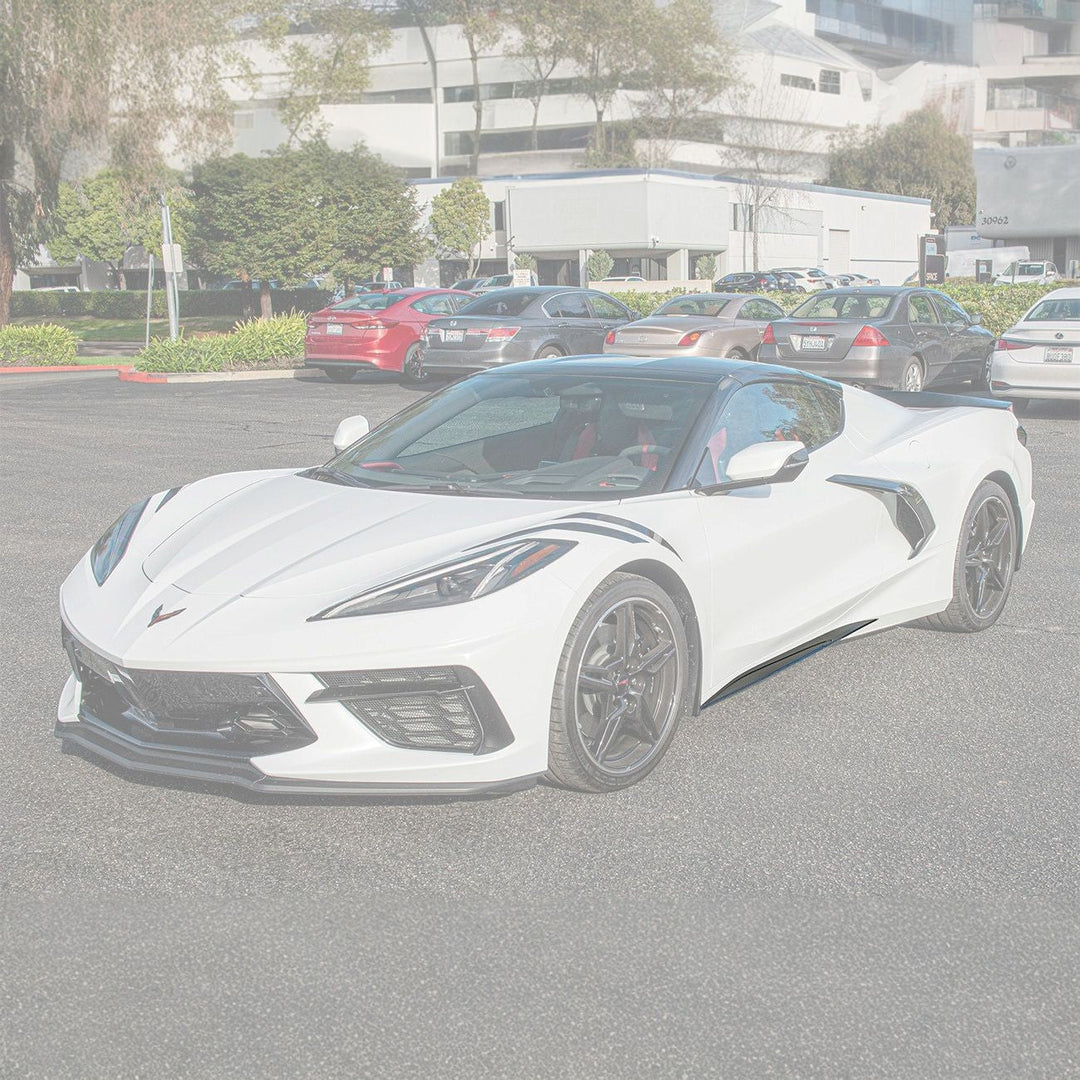 Corvette C8 GM Z51 Style Add-On Side Skirts Primer Black SS-275-FRP