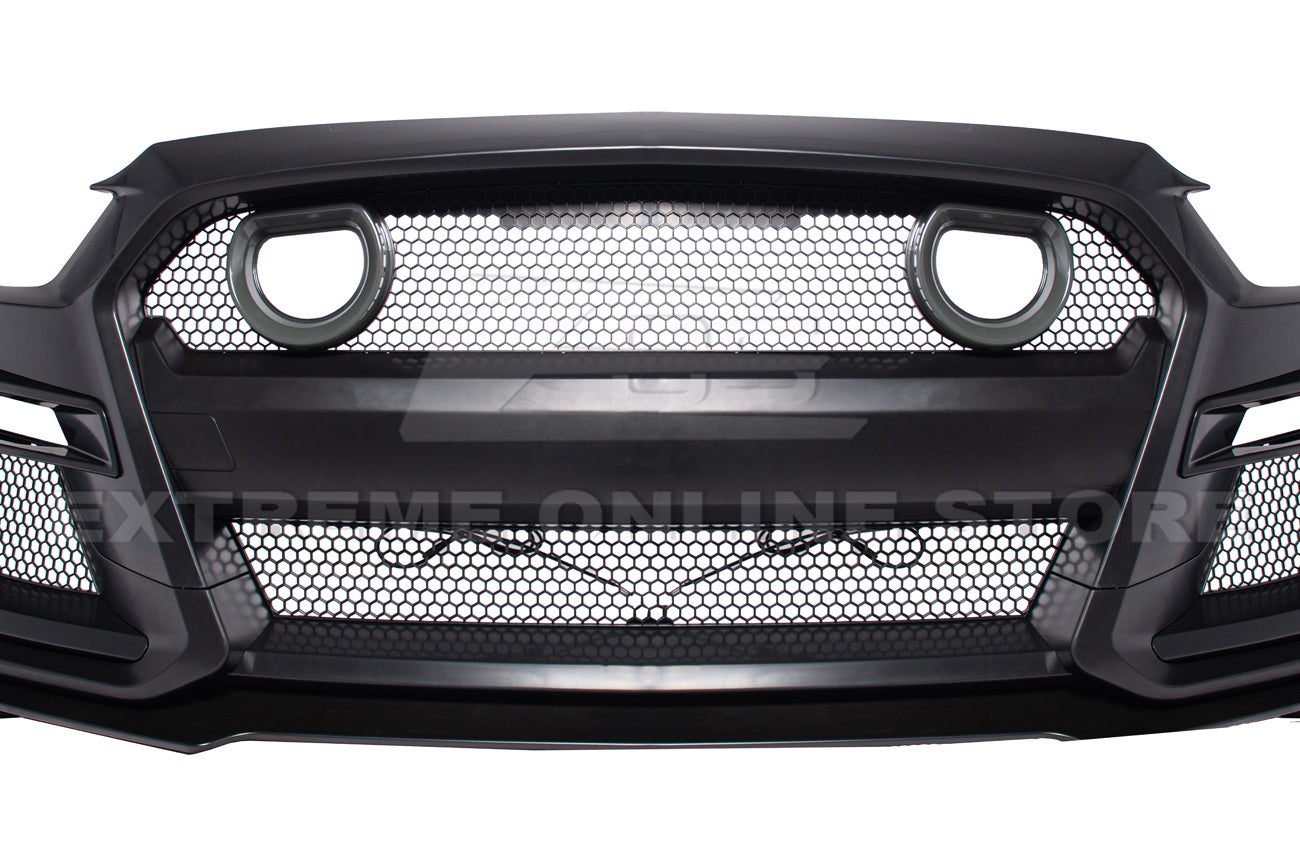 2015-17 Ford Mustang GT500 Conversion Front Bumper With LED Grille Kit