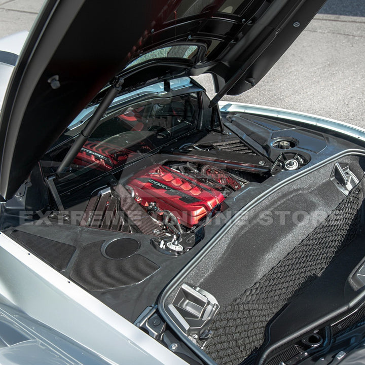 Corvette C8 Engine Bay DRY CARBON FIBER Panel Accent Covers