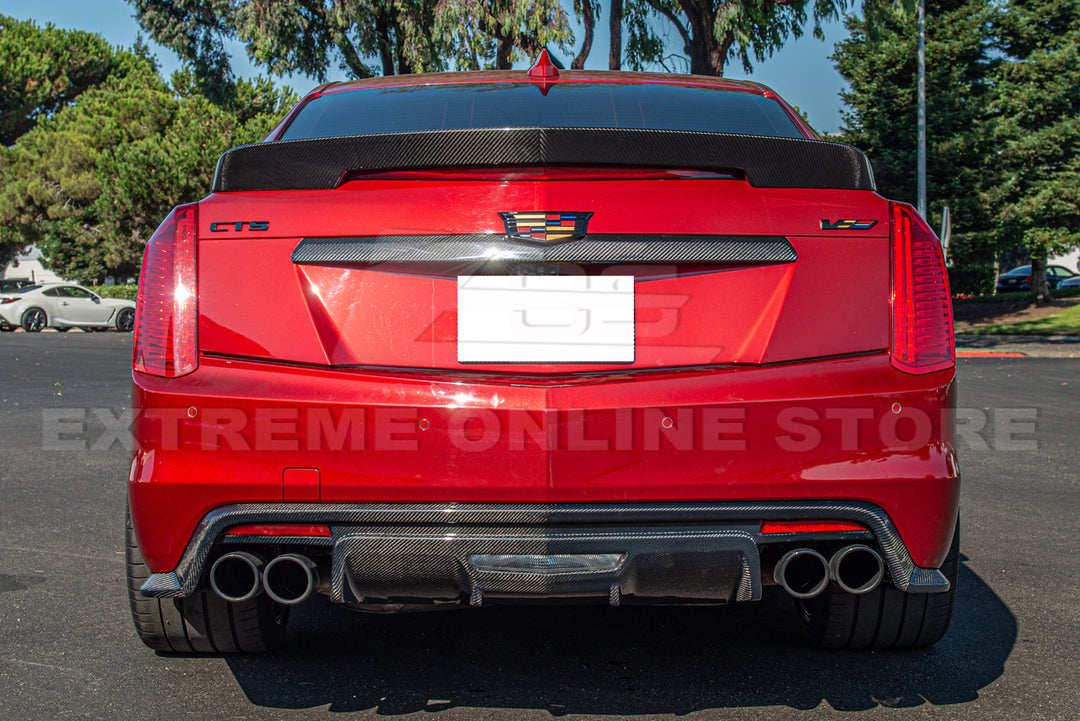 2016-19 Cadillac CTS-V Carbon Fiber Rear Valance Diffuser Lip Cover