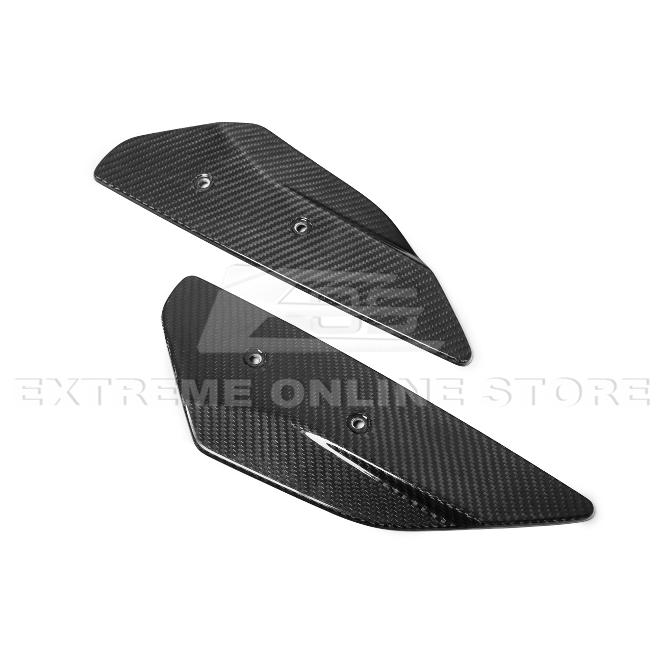 2020-Up Corvette C8 GM Factory Style DRY CARBON FIBER Rear Spoiler Side Winglets