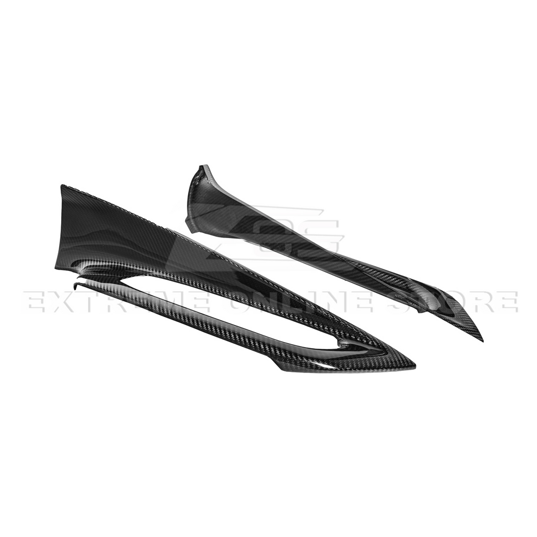 Corvette C8 DRY CARBON FIBER Window Switch Trim &amp; Pillar Panel Cover