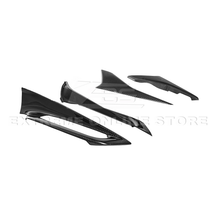 Corvette C8 DRY CARBON FIBER Window Switch Trim &amp; Pillar Panel Cover