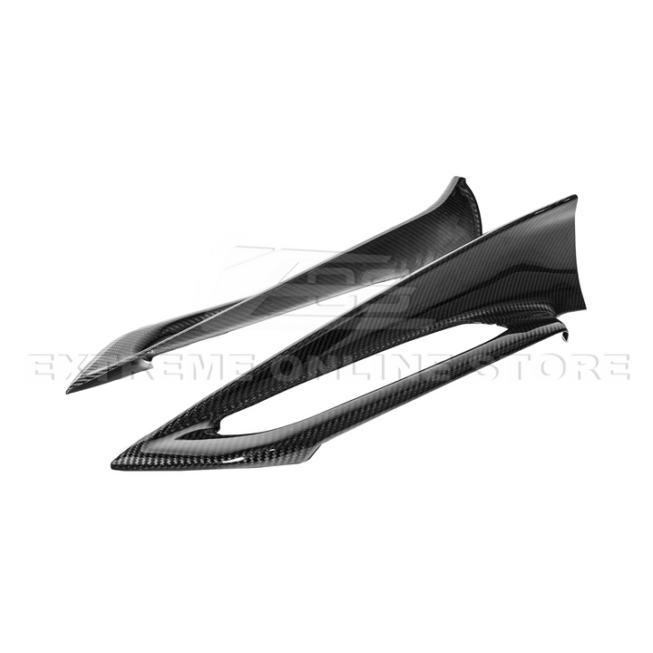 Corvette C8 DRY CARBON FIBER Window Switch Trim &amp; Pillar Panel Cover